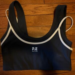 P.E Nation Navy Bra with White Trim Double Layer S